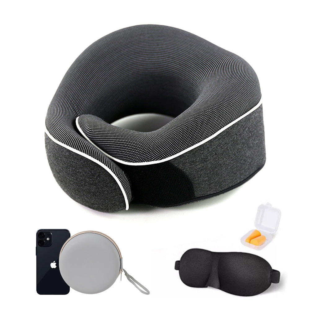 Memory Foam U-Shape Neck Pillow with Storage Box