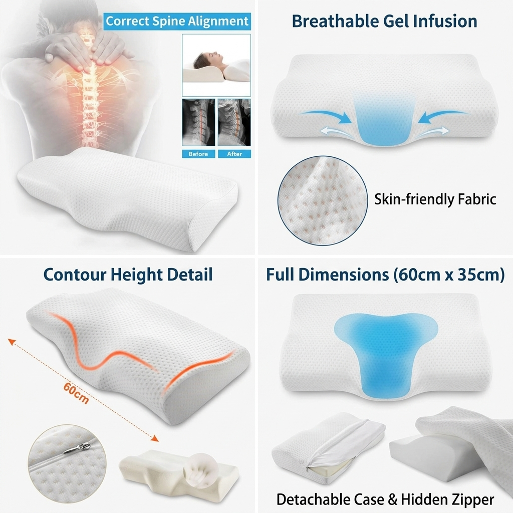Butterfly Memory Foam Orthopedic Pillow for Neck Support Vendula Care 11