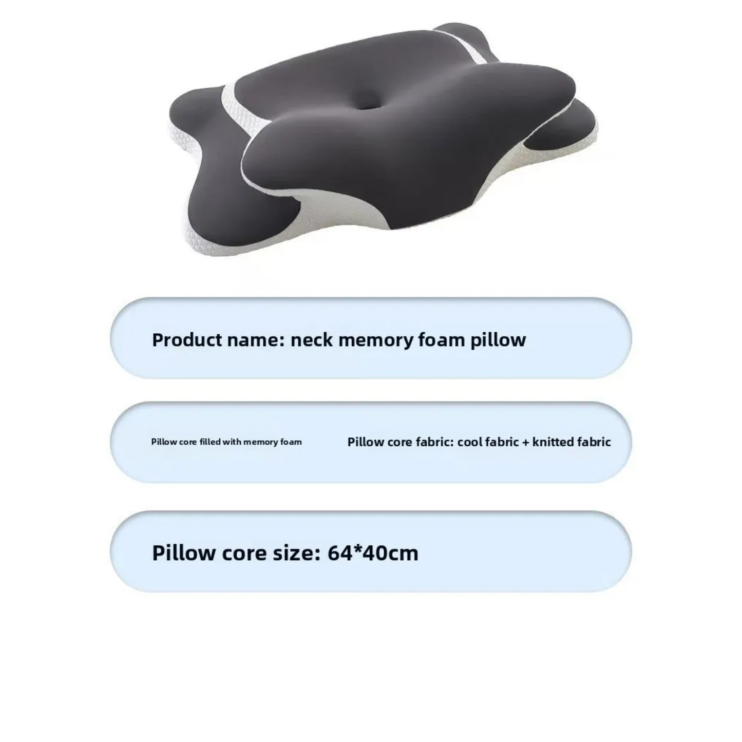 Ergonomic Butterfly Memory Foam Neck Pillow for Pain Relief Vendula Care 9