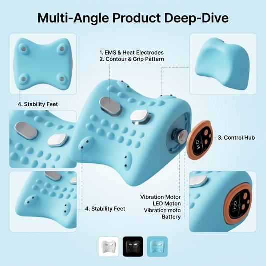 Microcurrent Heating Neck Massager Pillow for Pain Relief Vendula Care 02