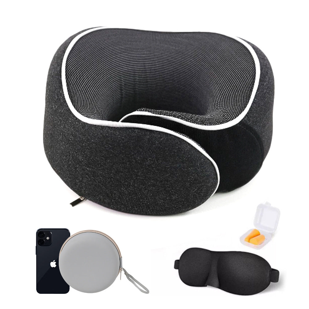 Memory Foam U-Shape Neck Pillow with Storage Box