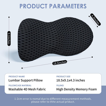 Memory Lumbar Pillow for Lower Back Support Daily Comfort