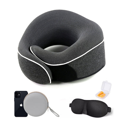 Memory Foam U-Shape Neck Pillow with Storage Box