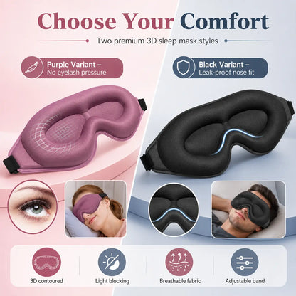 3D Breathable Blackout Eye Mask for Sleep and Travel Rest Vendula Care 11