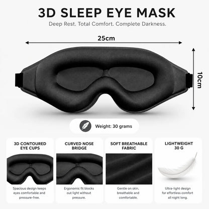 3D Breathable Blackout Eye Mask for Sleep and Travel Rest Vendula Care 5