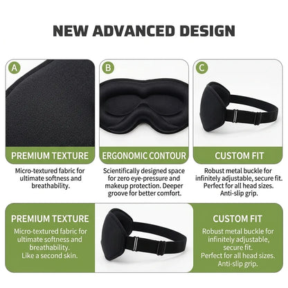 3D Contoured Sleep Eye Mask for Total Blackout & Comfort Vendula Care (5)