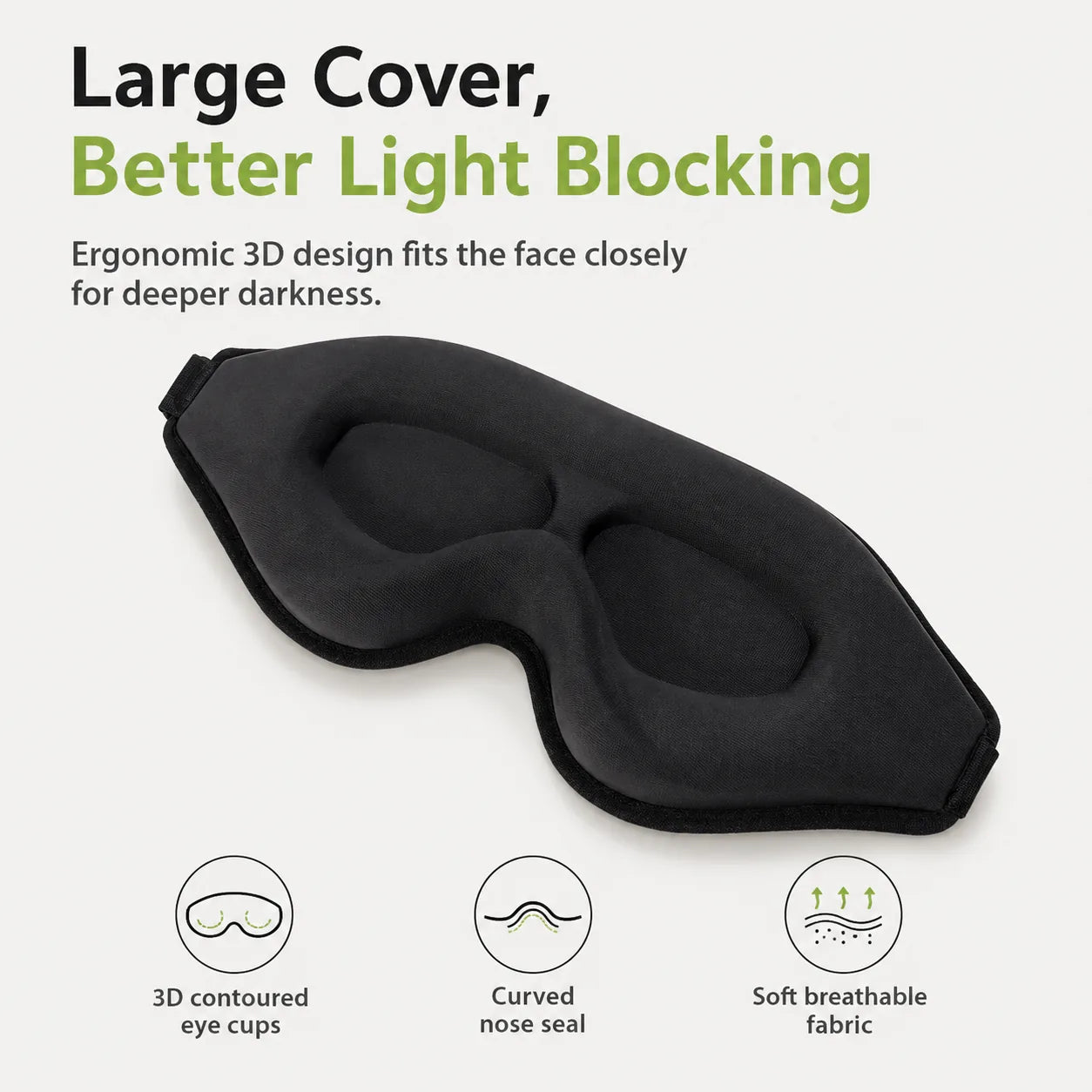 3D Eye Mask with Stereo Light-Blocking for Restful Sleep Vendula Care 11