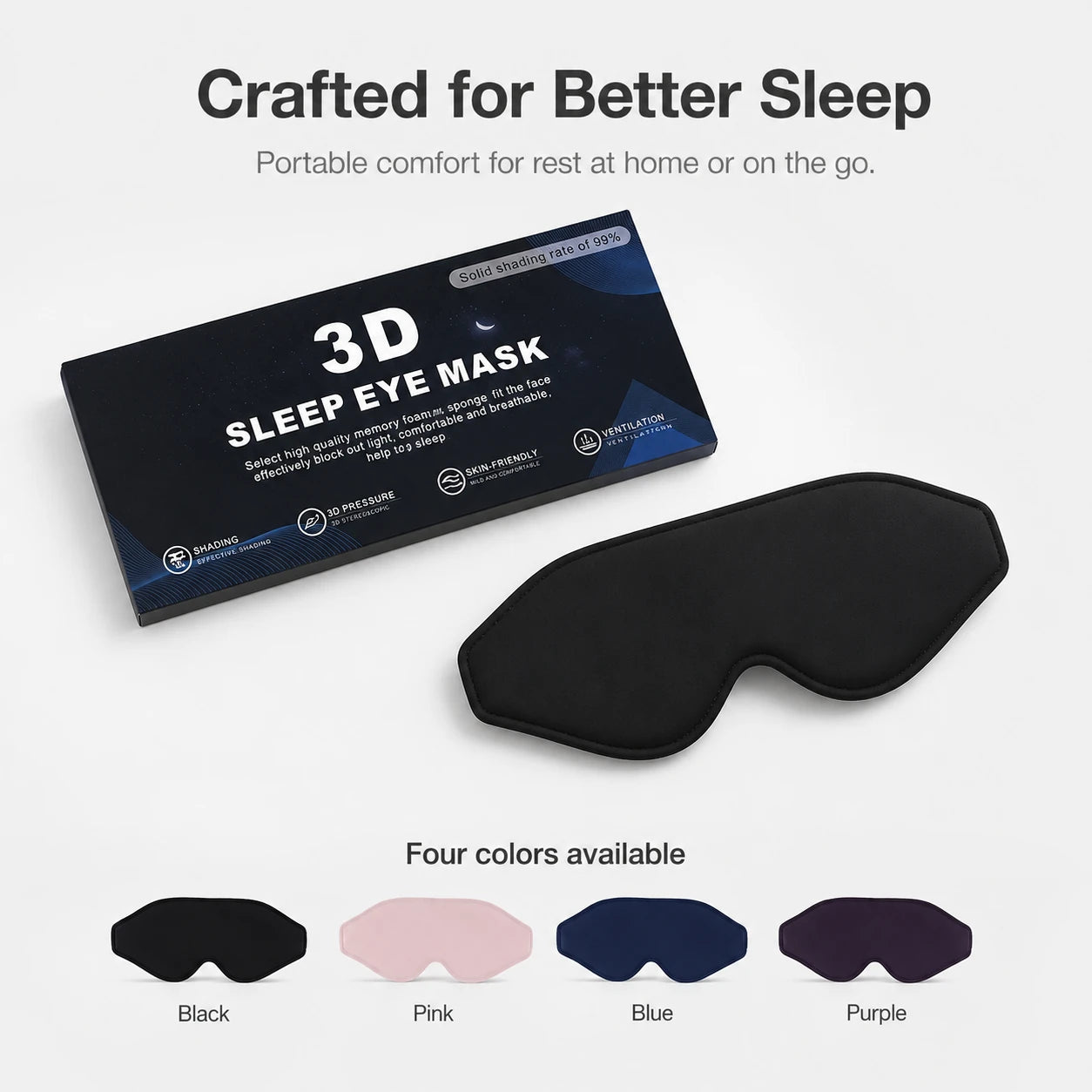 3D Eye Mask with Stereo Light-Blocking for Restful Sleep Vendula Care 6