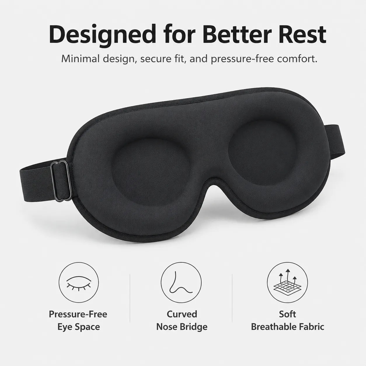 3D Eye Mask with Stereo Light-Blocking for Restful Sleep Vendula Care 8
