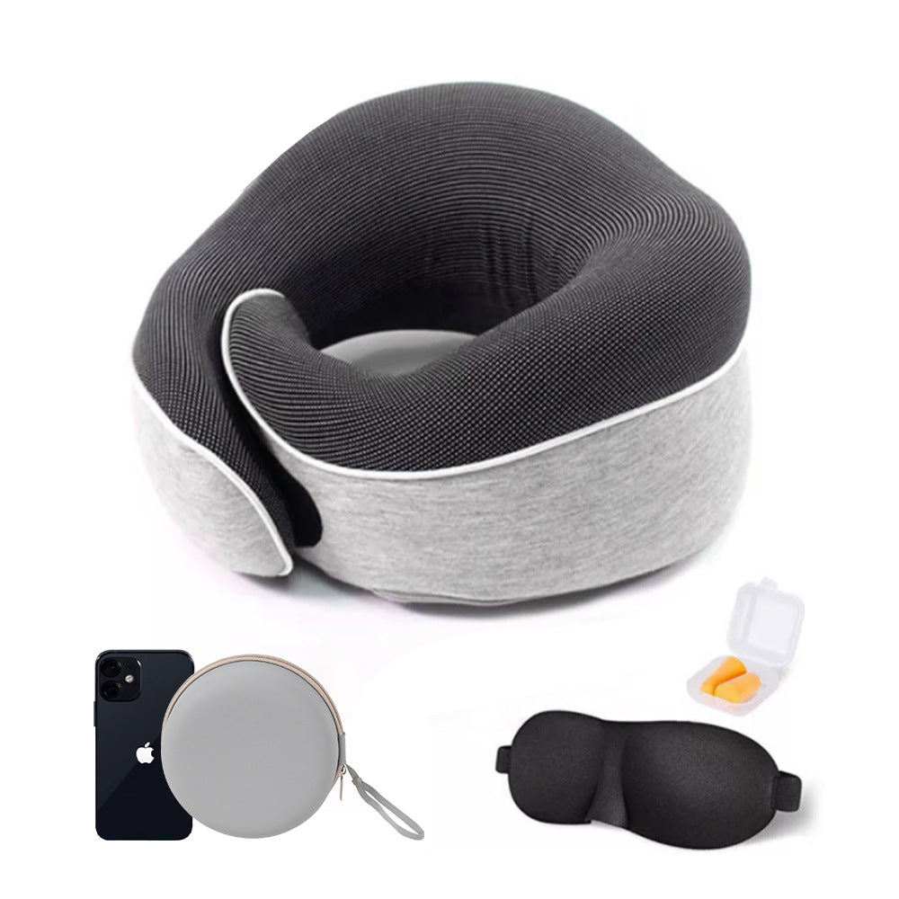 Memory Foam U-Shape Neck Pillow with Storage Box