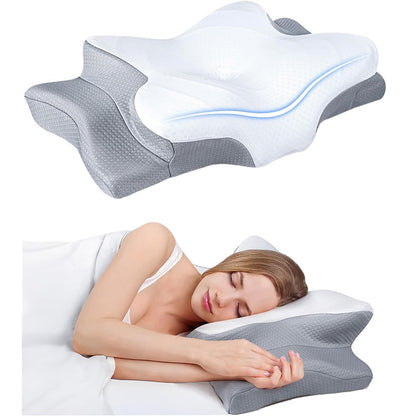 Memory Foam Butterfly Pillow for Neck Support and Comfort