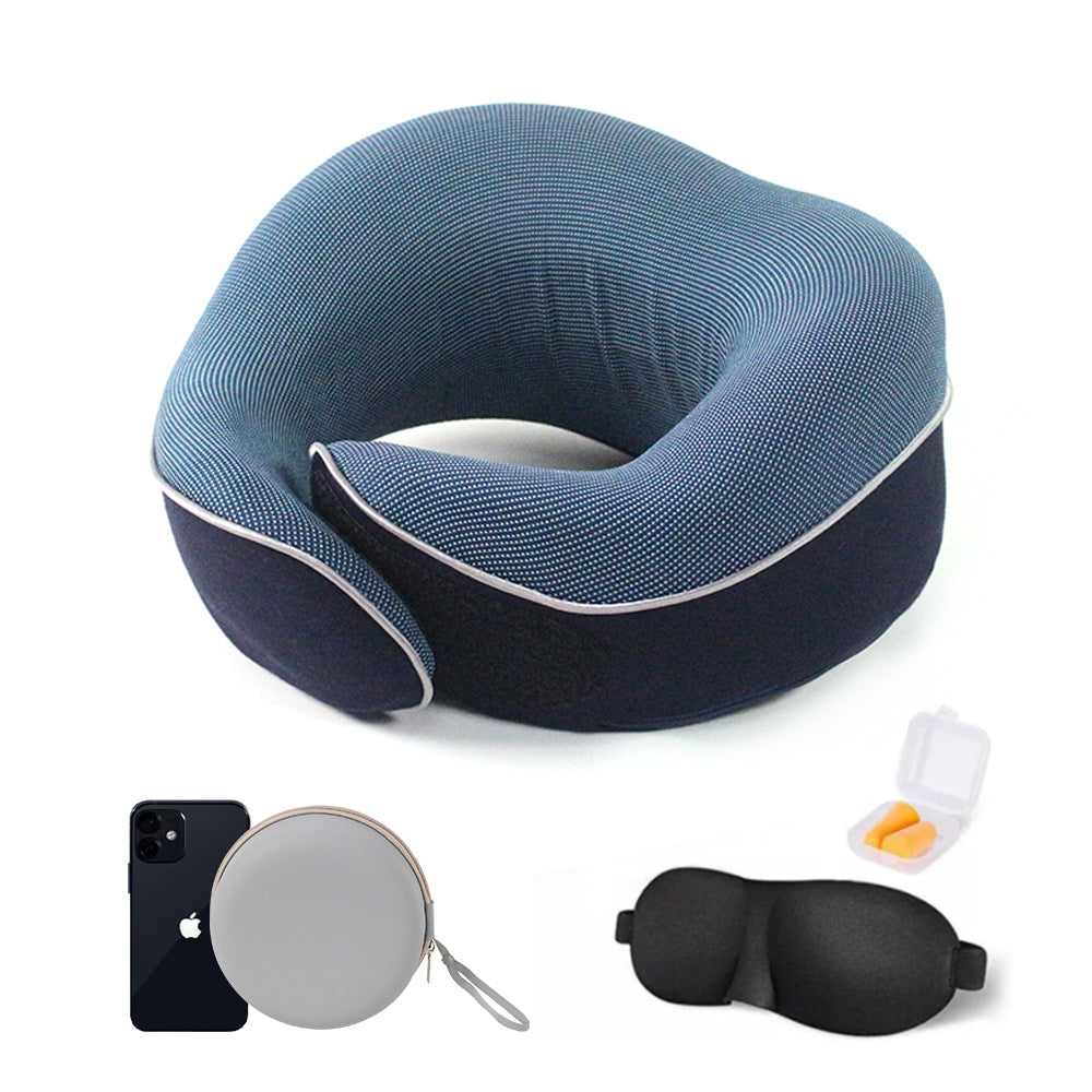 Memory Foam U-Shape Neck Pillow with Storage Box