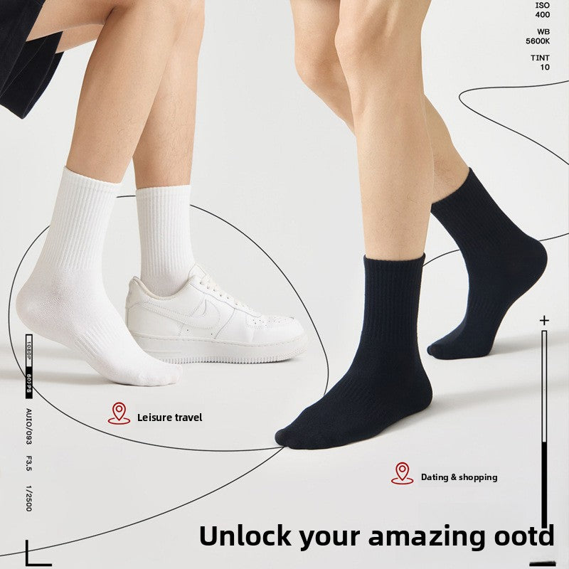 5pcs Cotton Breathable Athletic Socks 2