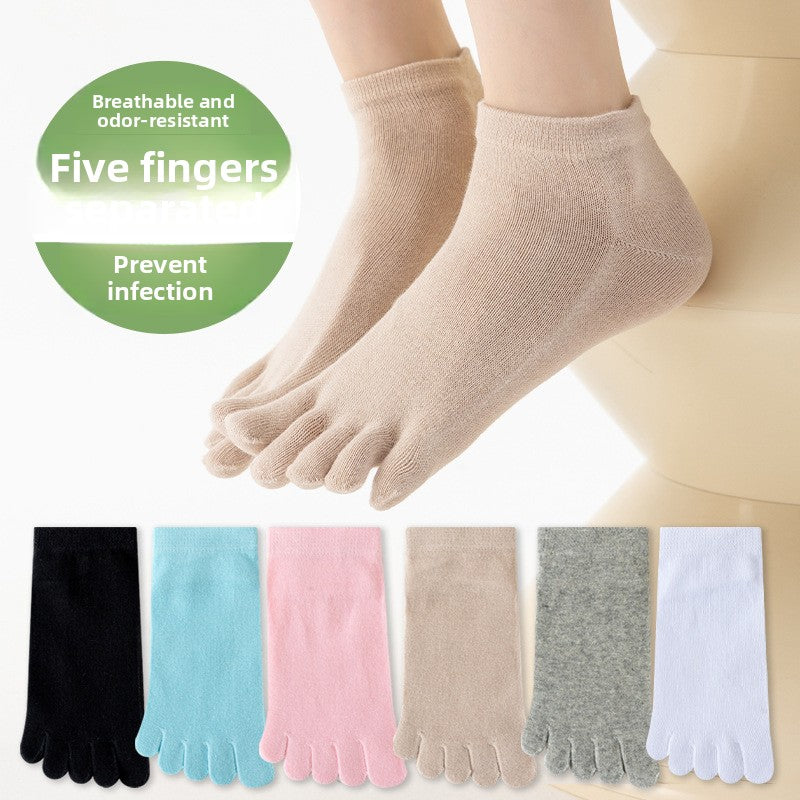 Women's Breathable Cotton Five Toe Socks for Comfort Fit