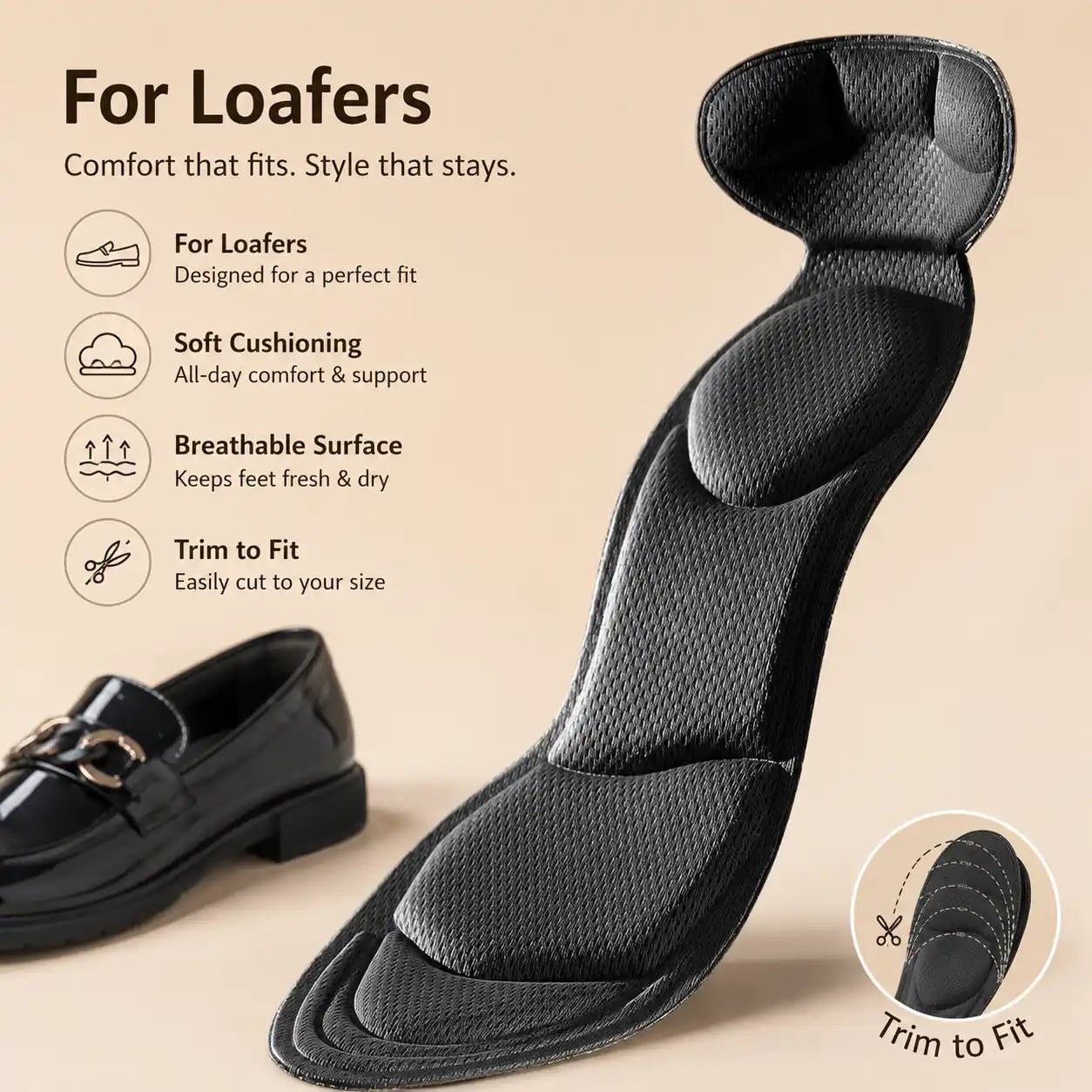 Adjustable Memory Foam Shoe Insoles for All Day Comfort Vendula Care (2)