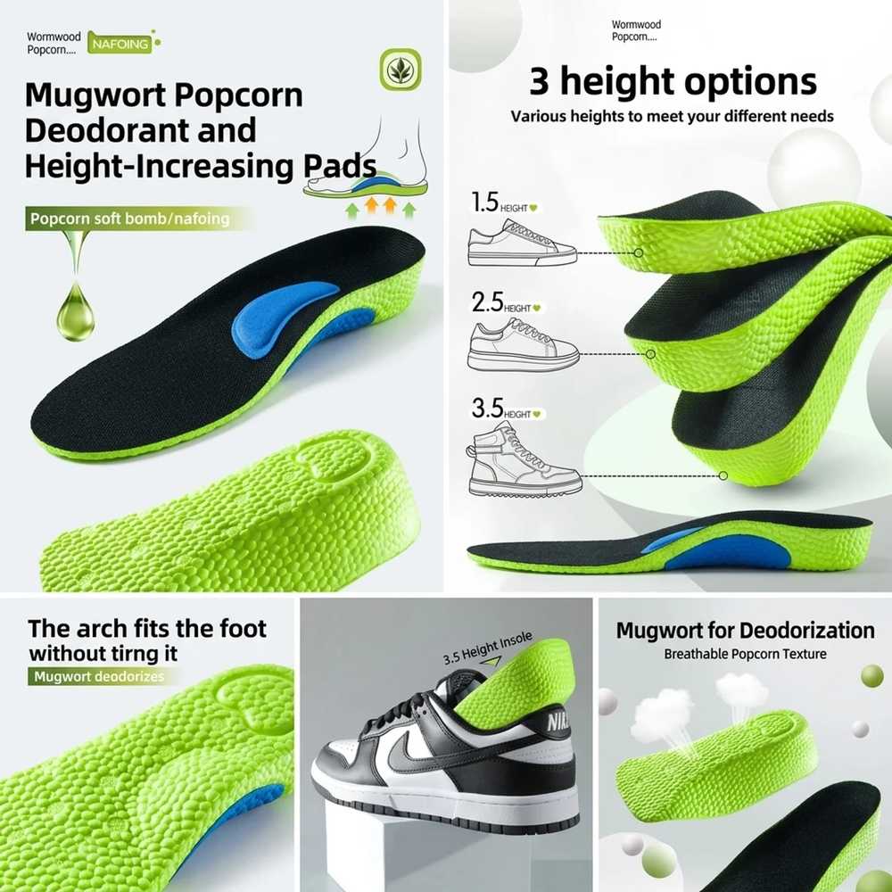 Arch Support Height Increase Insoles with Cushioned Comfort Vendula Care 02