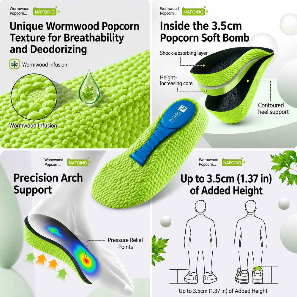 Arch Support Height Increase Insoles with Cushioned Comfort Vendula Care 06