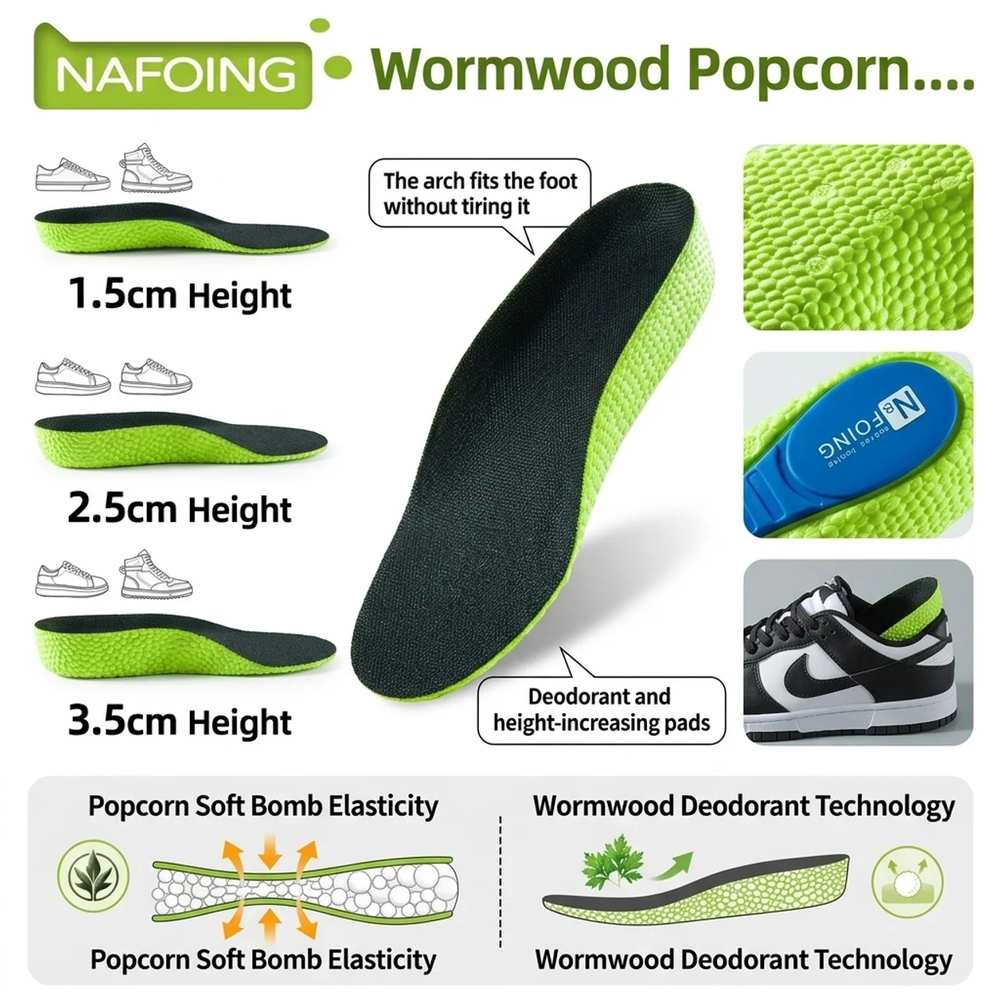 Arch Support Height Increase Insoles with Cushioned Comfort Vendula Care 07