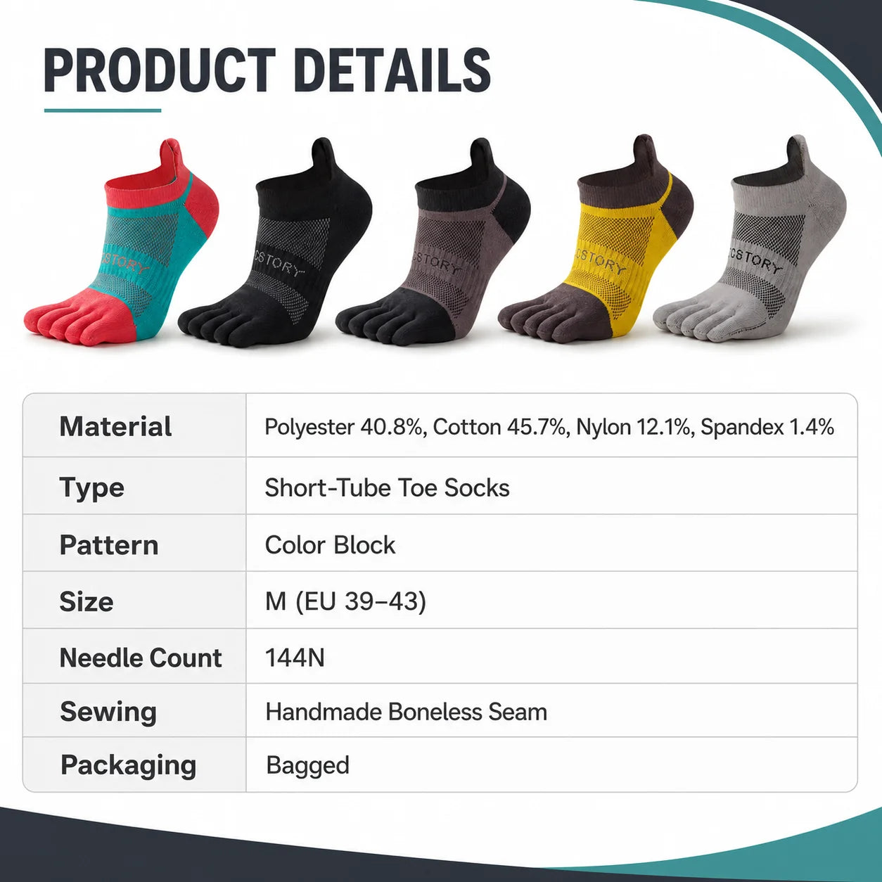 Athletic Toe Socks for Men & Women, Running & Training Grip Vendula Care (3)