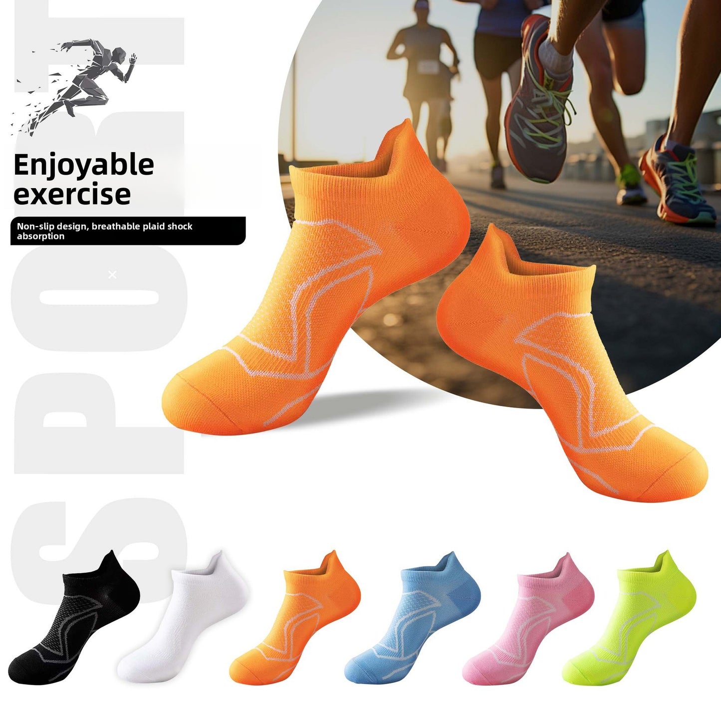 Breathable Quick Dry Sports Running Socks Comfort Fit Daily globalswanky 01