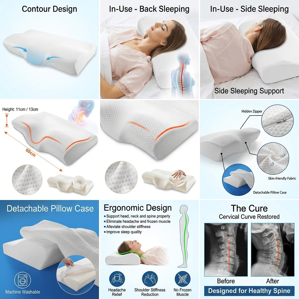 Butterfly Memory Foam Orthopedic Pillow for Neck Support  Vendula Care 7