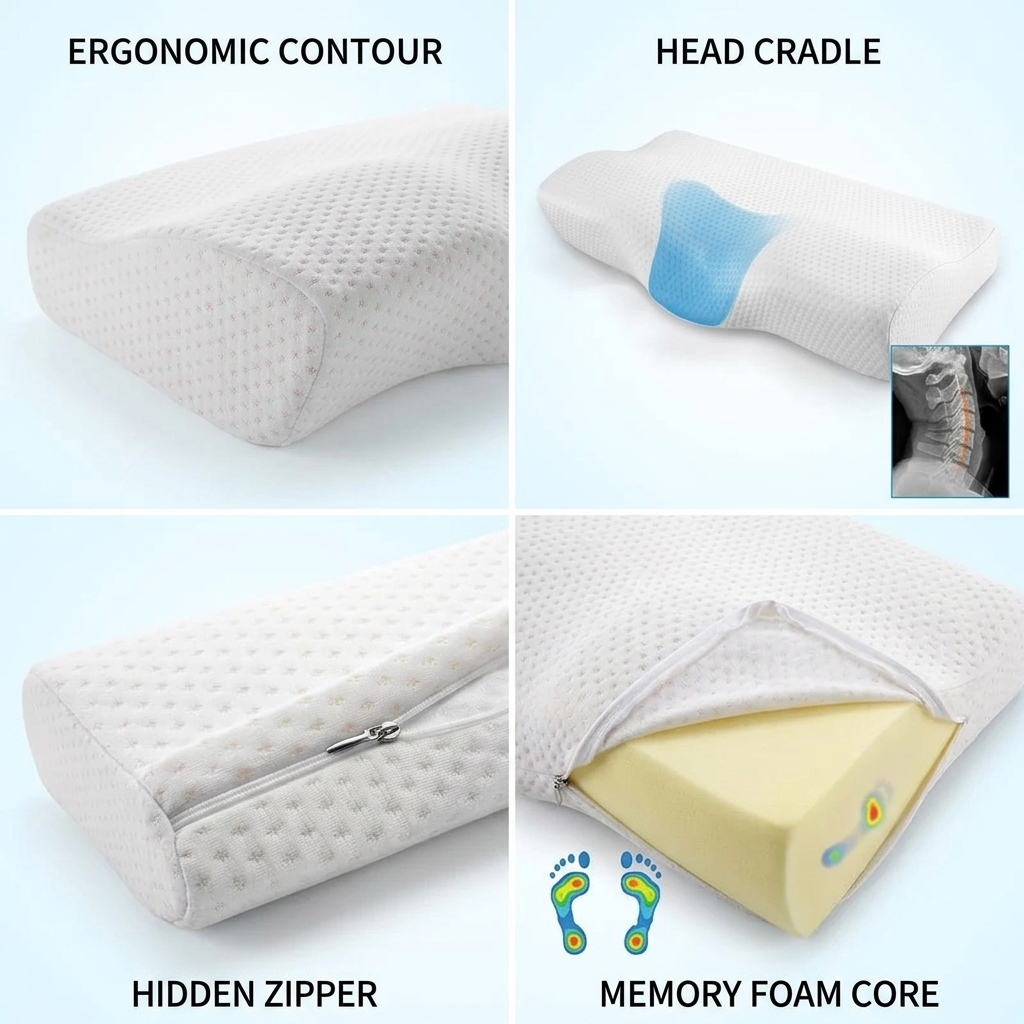 Butterfly Memory Foam Orthopedic Pillow for Neck Support  Vendula Care 8