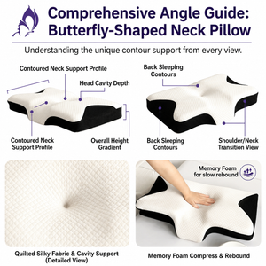 Butterfly Shape Memory Foam Cervical Pillow for Neck Support Vendula Care 01