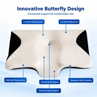 Butterfly Shape Memory Foam Cervical Pillow for Neck Support vendulacare 04