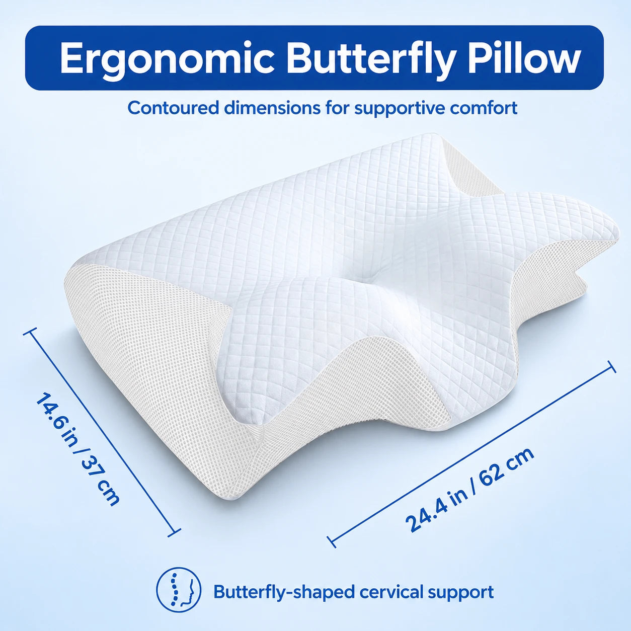 Butterfly Shape Memory Foam Cervical Pillow for Neck Support vendulacare 07
