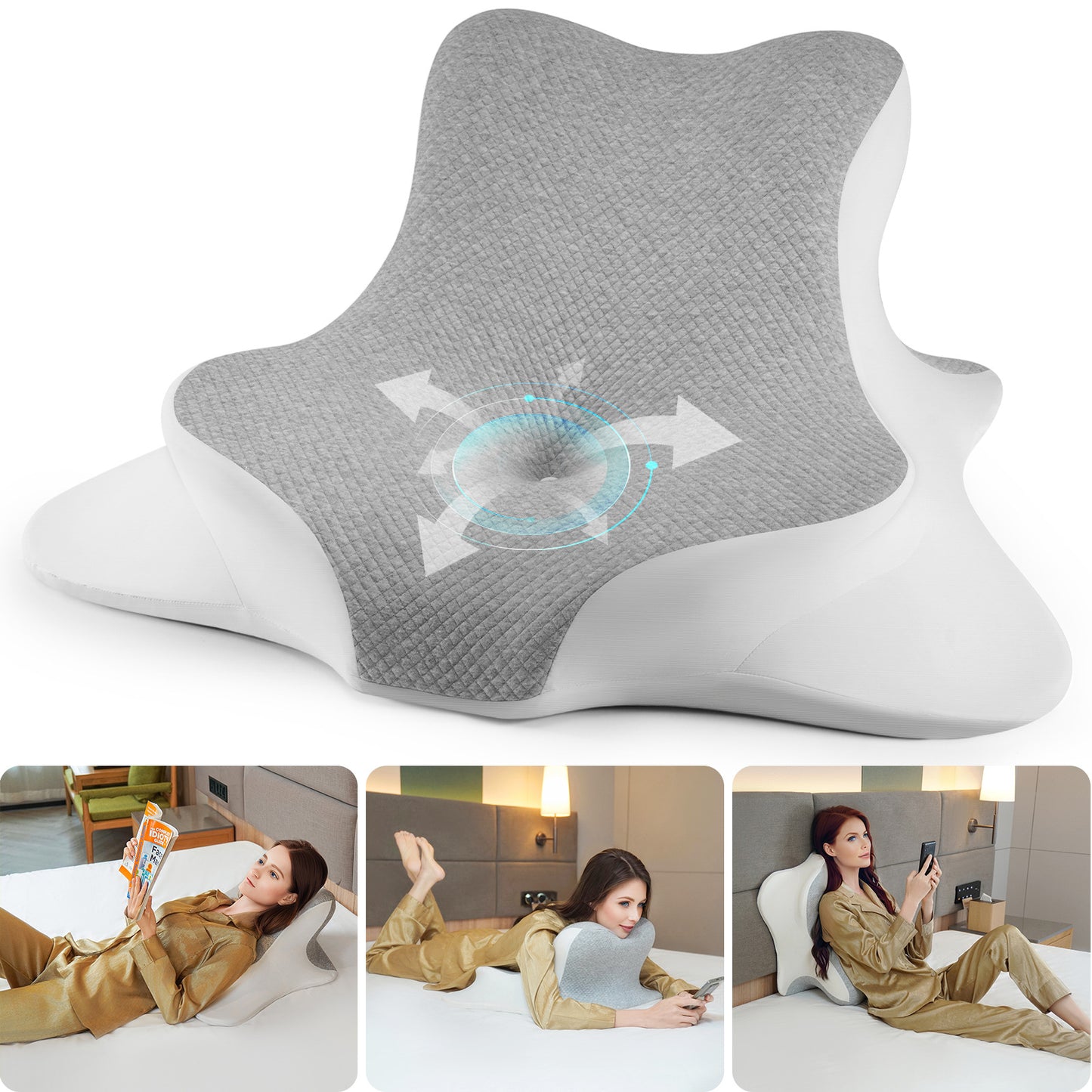 Buy Ergonomic Memory Foam Cervical Pillow for Better Sleep Rest Vendula Care 1