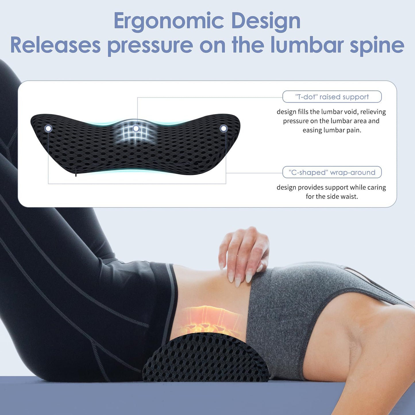 Buy Memory Lumbar Pillow for Lower Back Support Daily Comfort Vendula Care 3