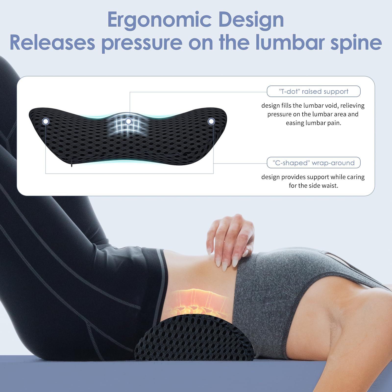 Buy Memory Lumbar Pillow for Lower Back Support Daily Comfort Vendula Care 3
