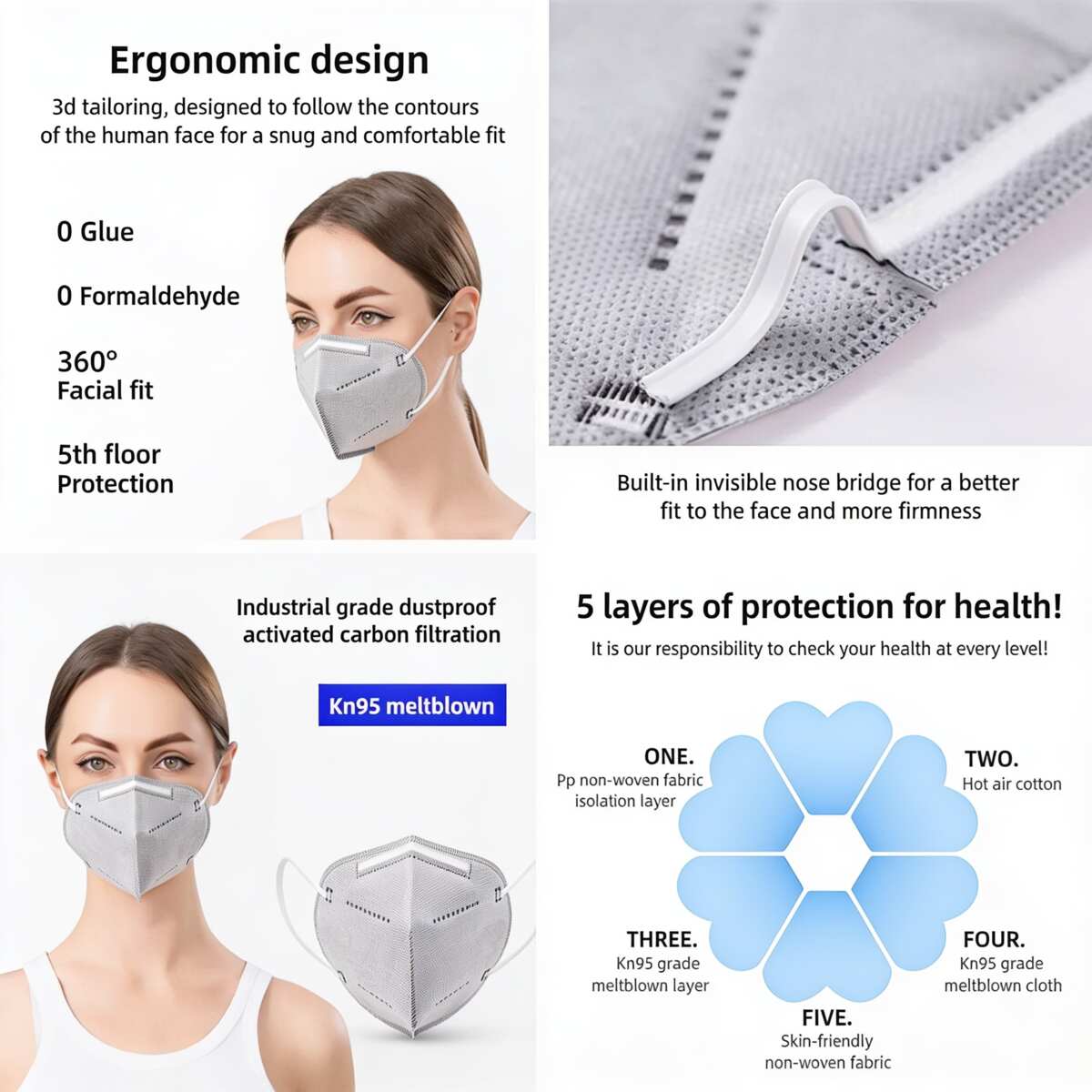 CE Certified Protective Masks Lightweight and Adjustable