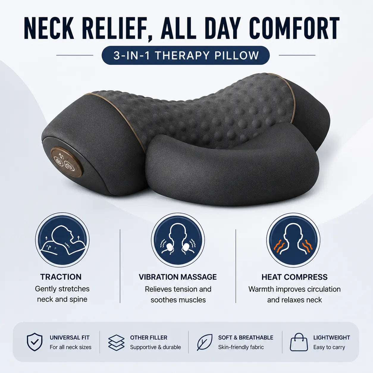 Cervical Neck Pillow for Pain Relief, Support & Deep Sleep Vendula care 04