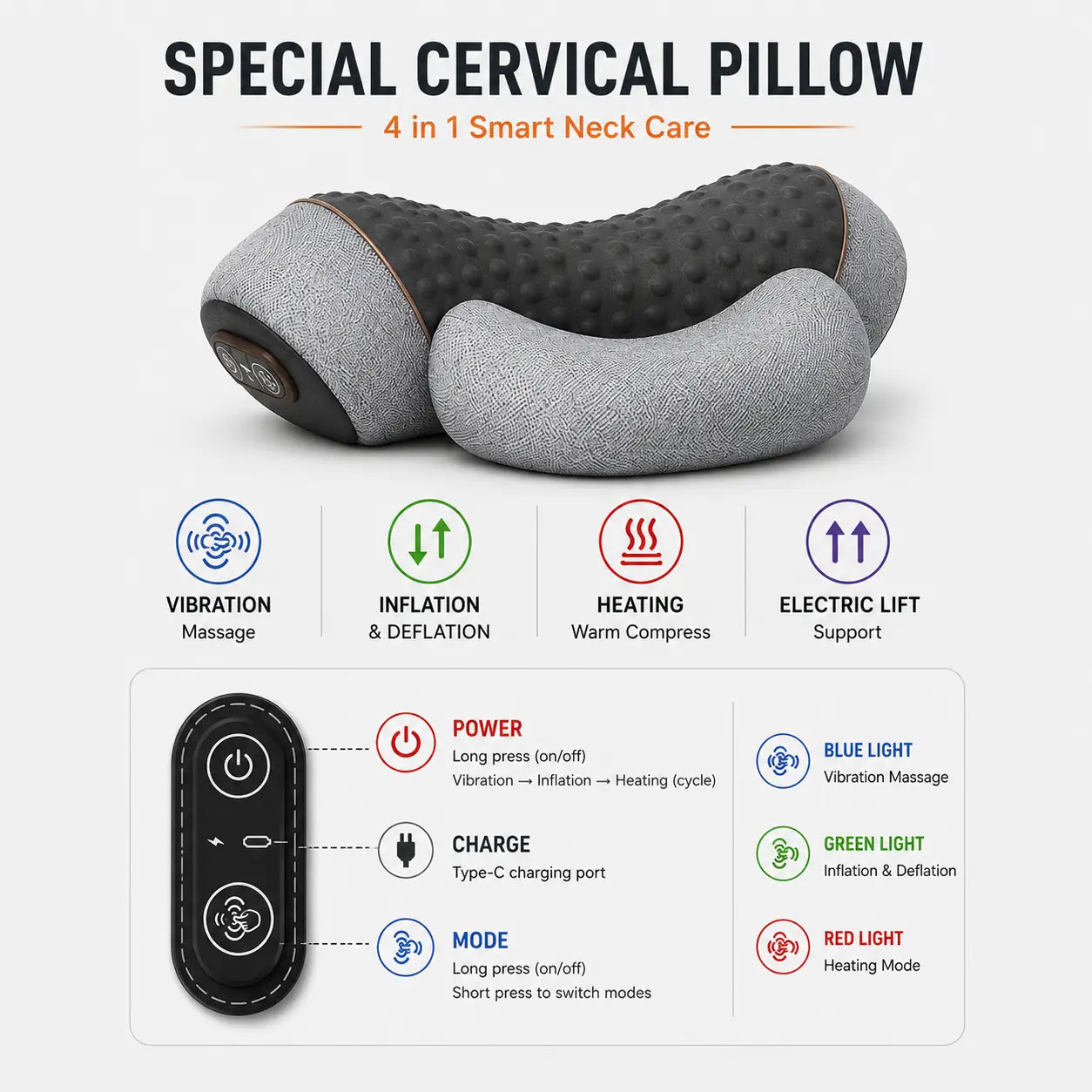Cervical Neck Pillow for Pain Relief, Support & Deep Sleep Vendula care 05