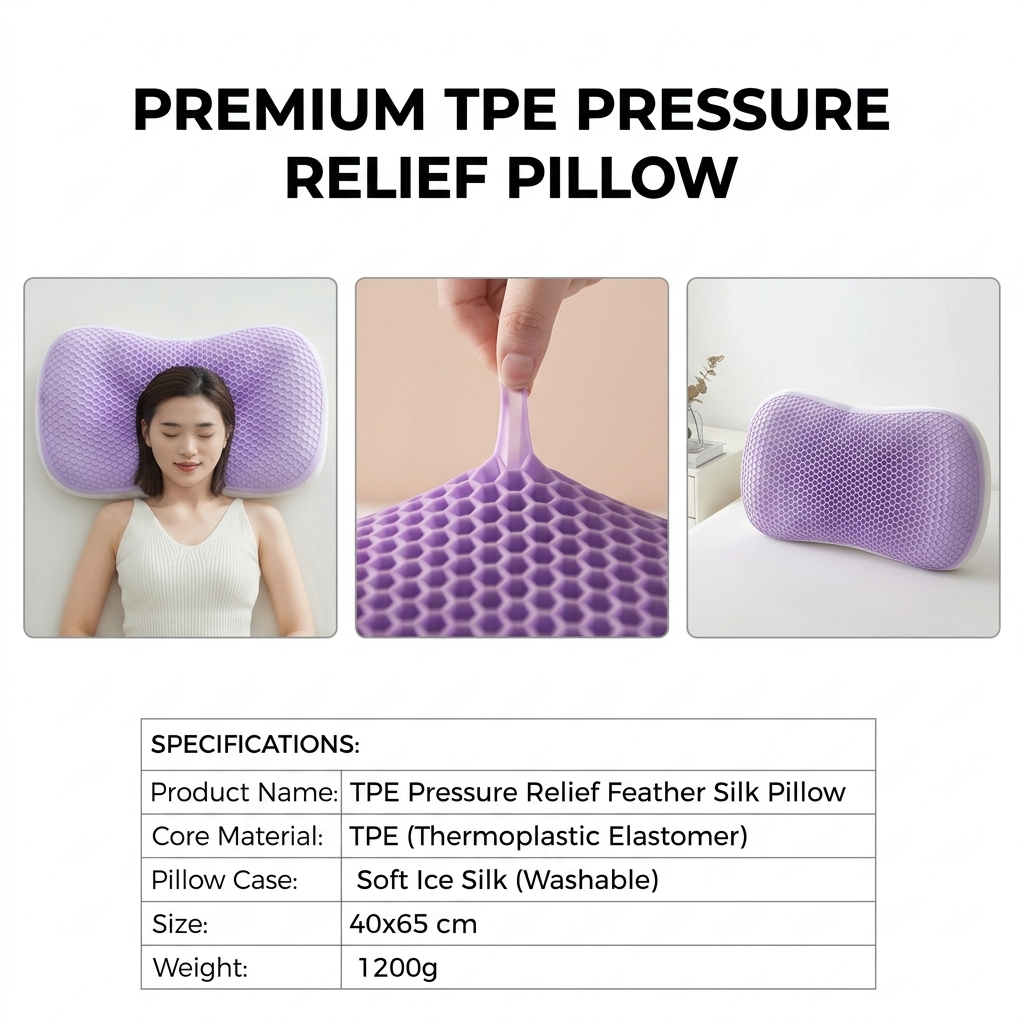 Cool TPE Honeycomb Cervical Pillow for Soothing Neck Support Vendula care 07