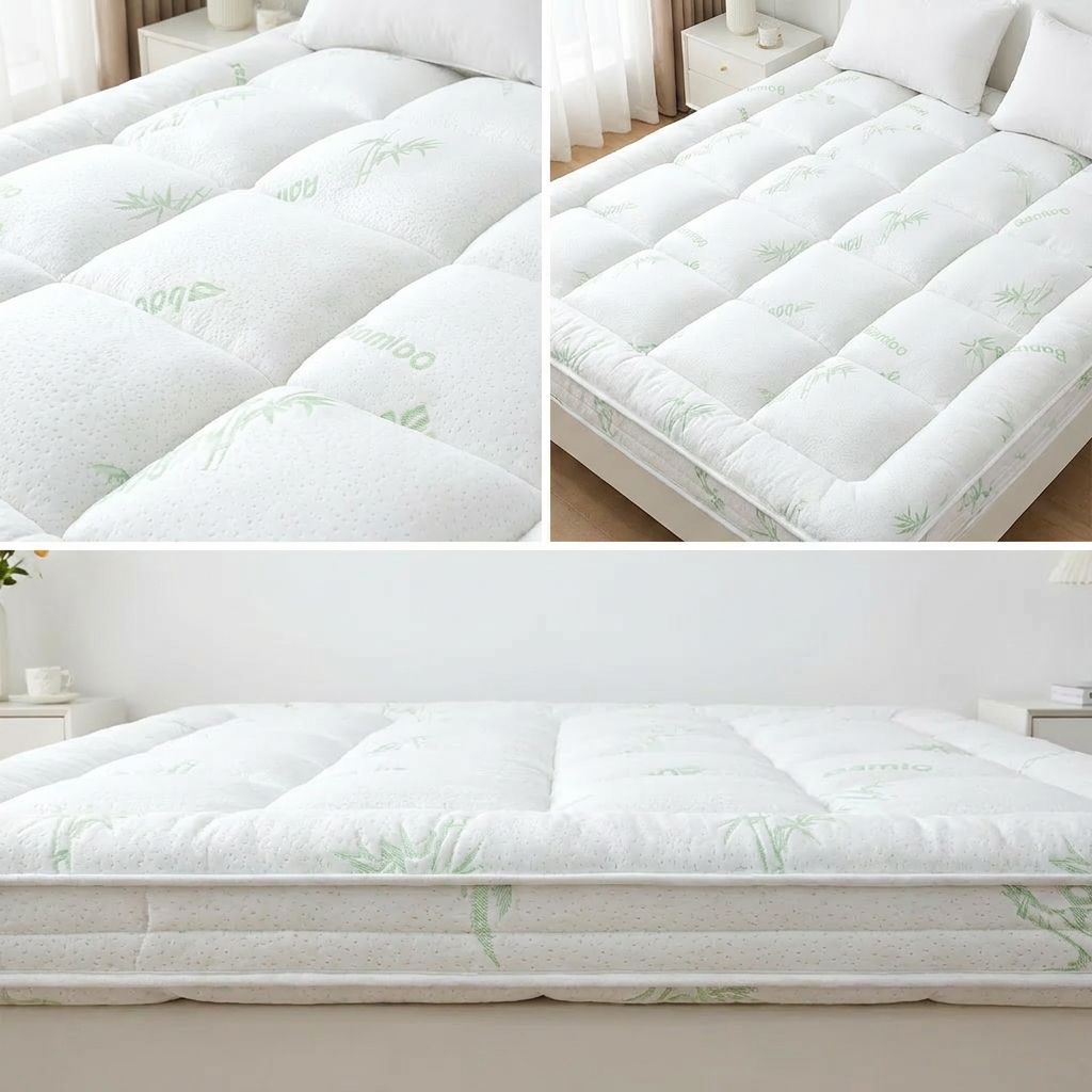 Cooling Bamboo Fiber Mattress Topper Soft, Breathable Sleep VendulaCare 04
