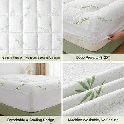 Cooling Bamboo Fiber Mattress Topper Soft, Breathable Sleep VendulaCare 06