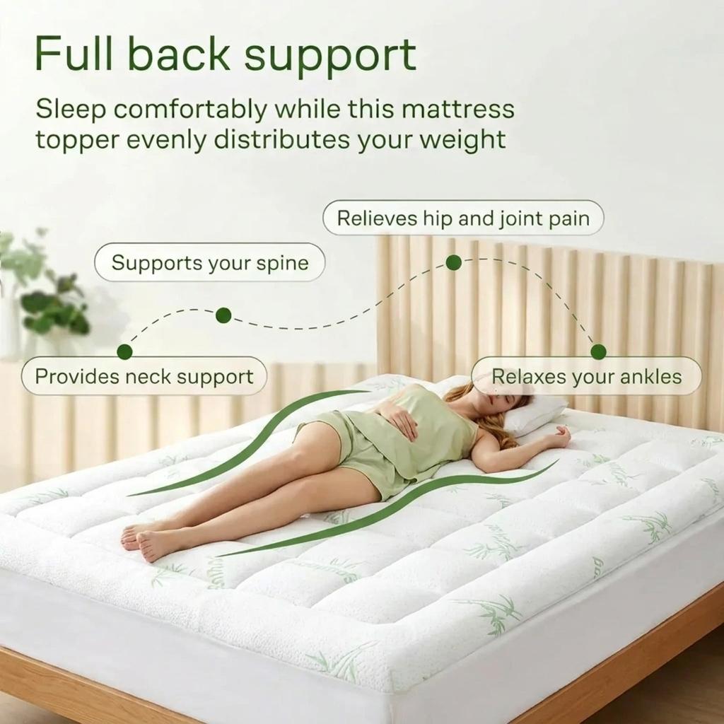 Cooling Bamboo Fiber Mattress Topper Soft, Breathable Sleep VendulaCare 07