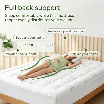 Cooling Bamboo Fiber Mattress Topper Soft, Breathable Sleep VendulaCare 07