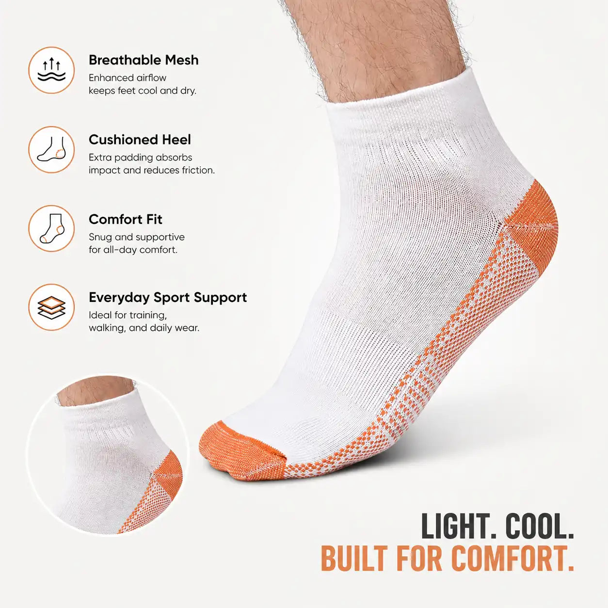 Cotton Copper Fiber Sports Socks for Comfort & Fresh Feet vendula care 01