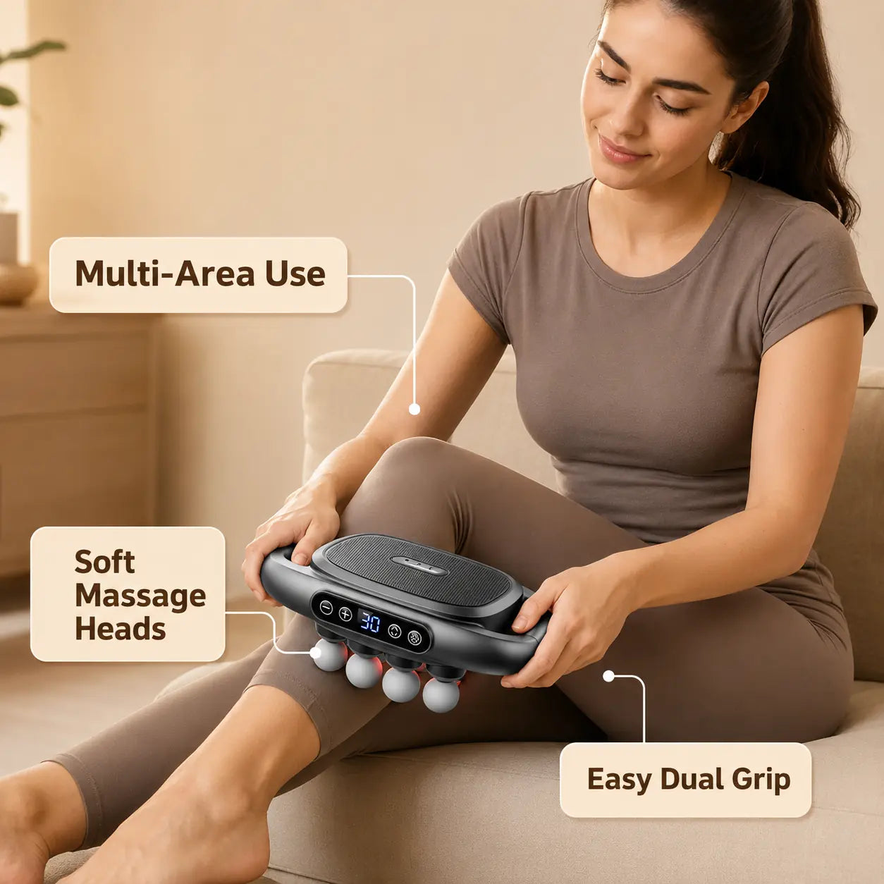 Deep Tissue Massage Gun with LCD Screen & 8 Massage Heads Vendula Care  (10)