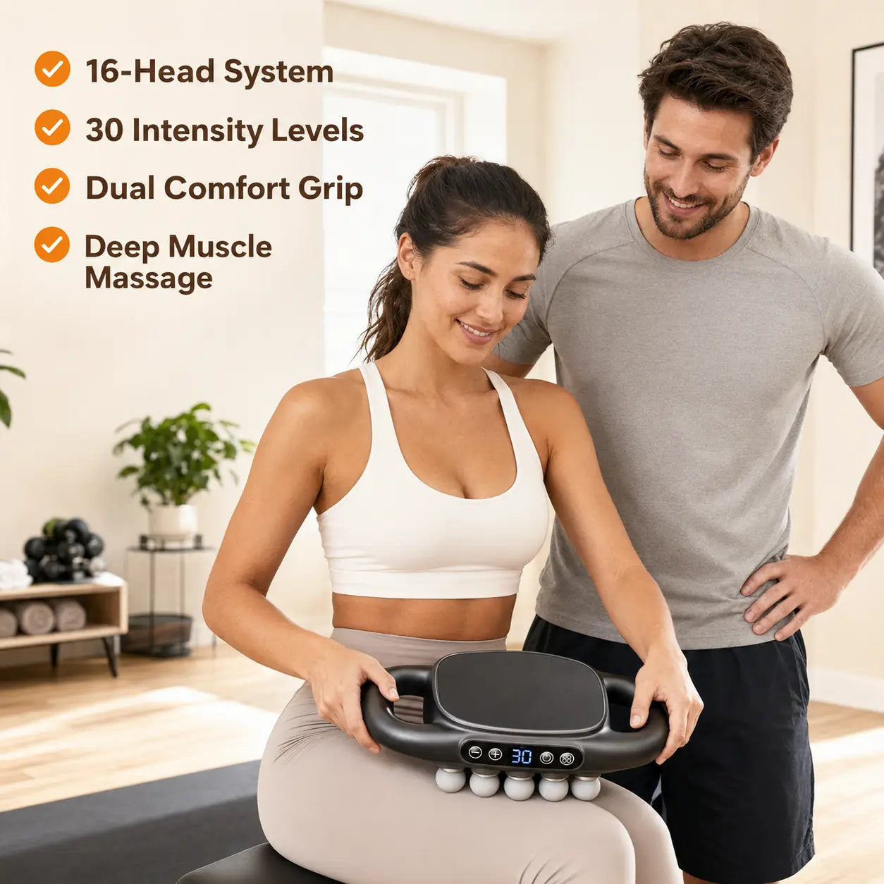 Deep Tissue Massage Gun with LCD Screen & 8 Massage Heads Vendula Care  (9)