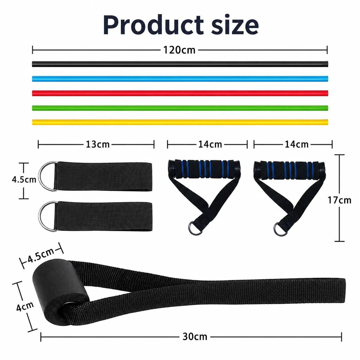 Elastic Fitness Resistance Bands Set with Handles for Home Vendula Care 02
