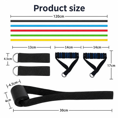 Elastic Fitness Resistance Bands Set with Handles for Home Vendula Care 02