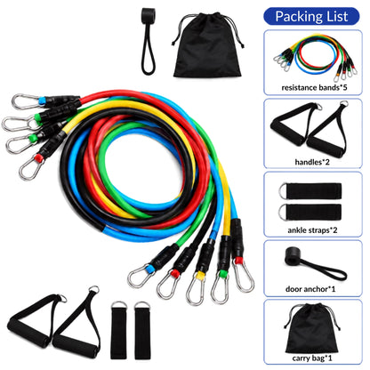 Elastic Fitness Resistance Bands Set with Handles for Home Vendula Care 04