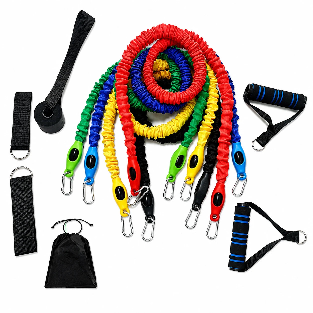 Elastic Fitness Resistance Bands Set with Handles for Home Vendula Care 09