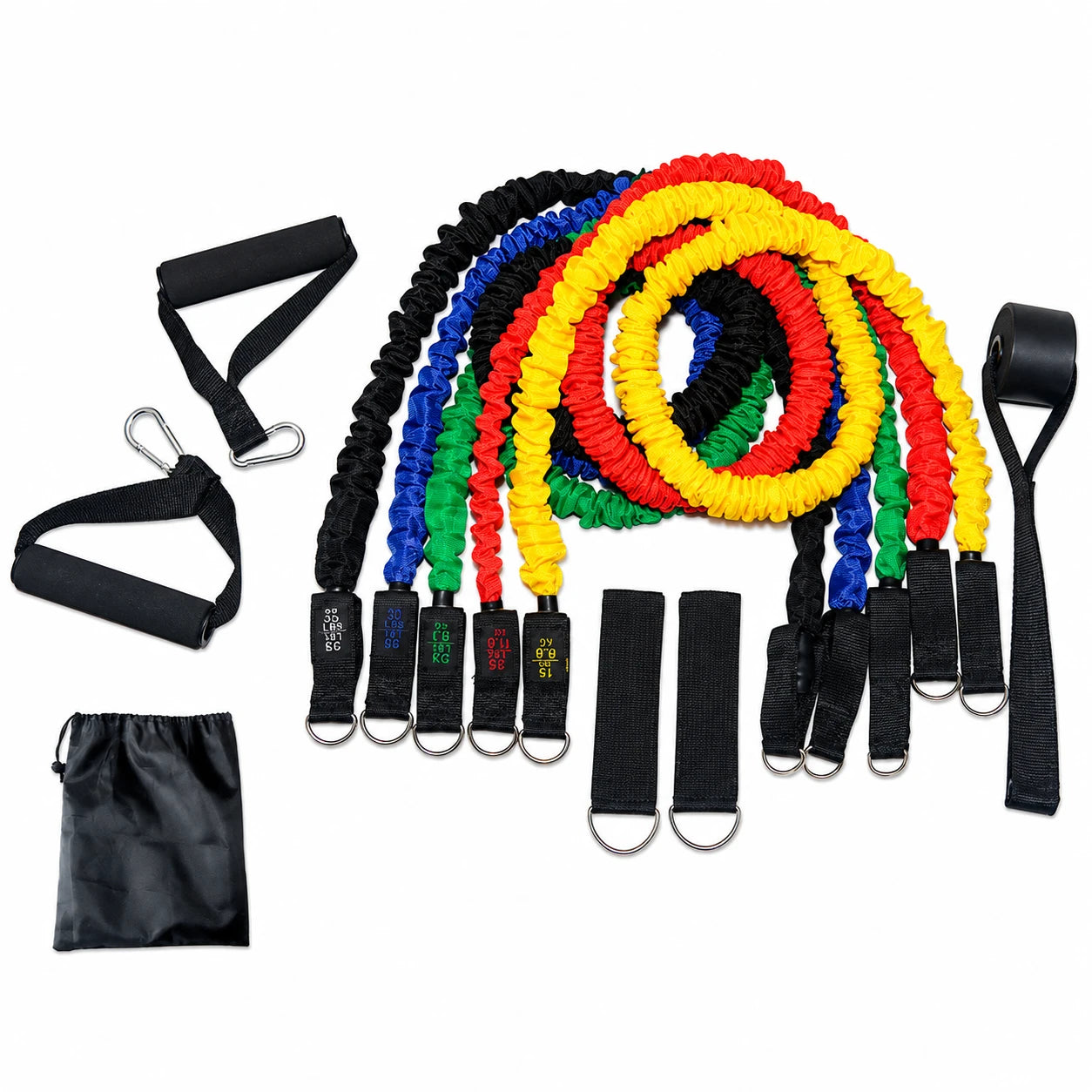 Elastic Fitness Resistance Bands Set with Handles for Home Vendula Care 11