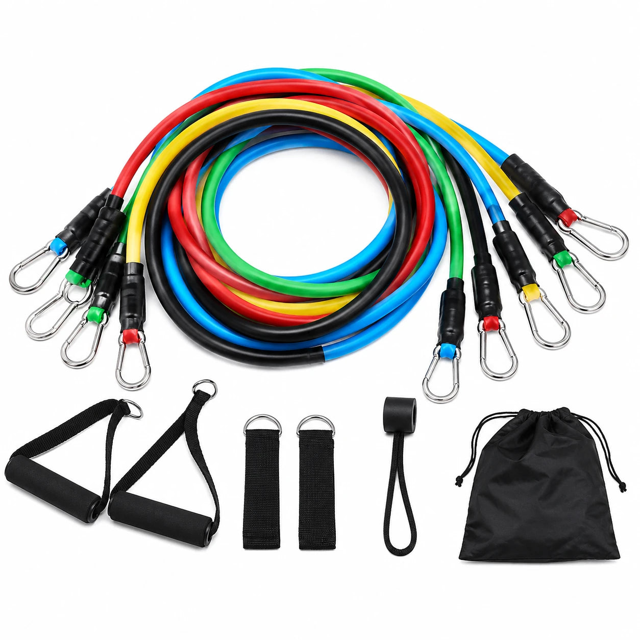 Elastic Fitness Resistance Bands Set with Handles for Home Vendula Care 12