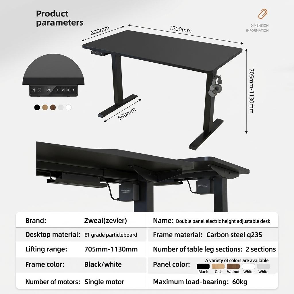 Electric Height Adjustable Standing Desk for Home Office Vendula Care (5)